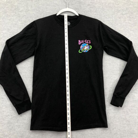 Bucees T Shirt Adult Size Small UFO Out of This World Long SLeeve Black Cotton - Picture 8 of 16